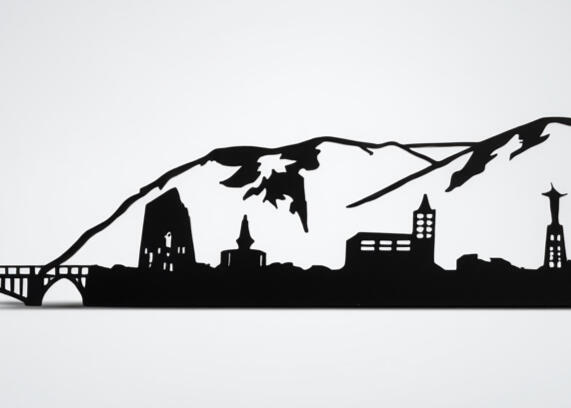 Skyline personalizado en relieve de Jérez del Marquesado decoración de pared 50cm
